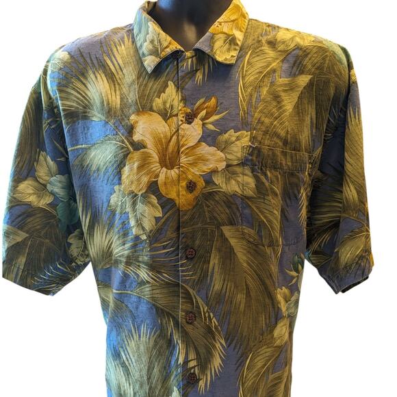 Tommy Bahama Silk Hawaiian Shirt Men XL Tropical Button Short Sleeve Luau Beach - Picture 1 of 14